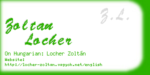 zoltan locher business card
