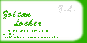 zoltan locher business card